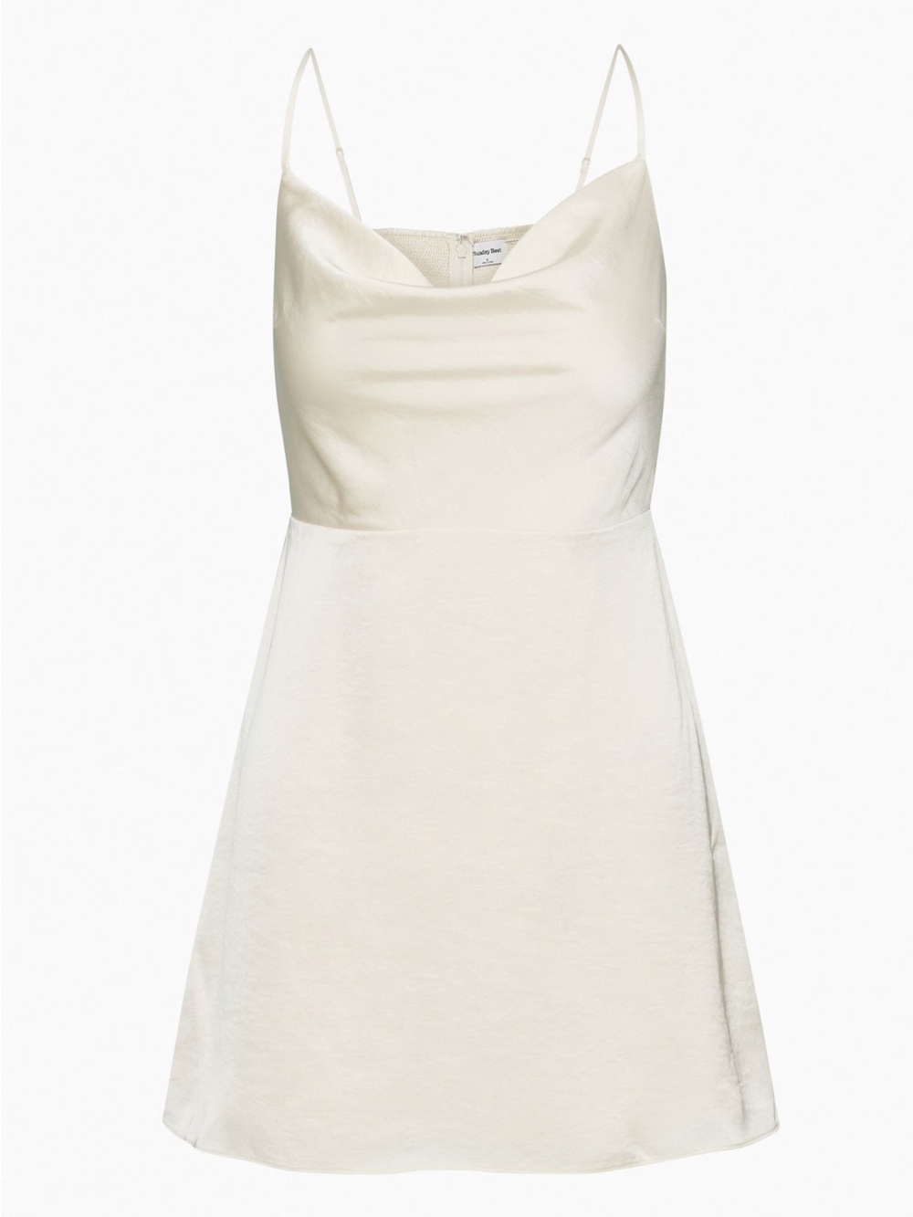 Sunday Best Cream Satin Slip Dress with Smocked Back